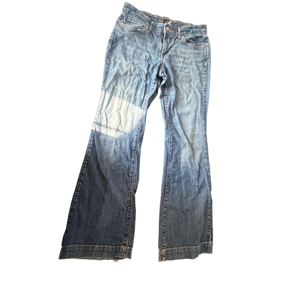 Y2K Mossimo Flare Jeans Women Size 8 Blue Wide Cuff Stretch Indie Sleeze Bohr